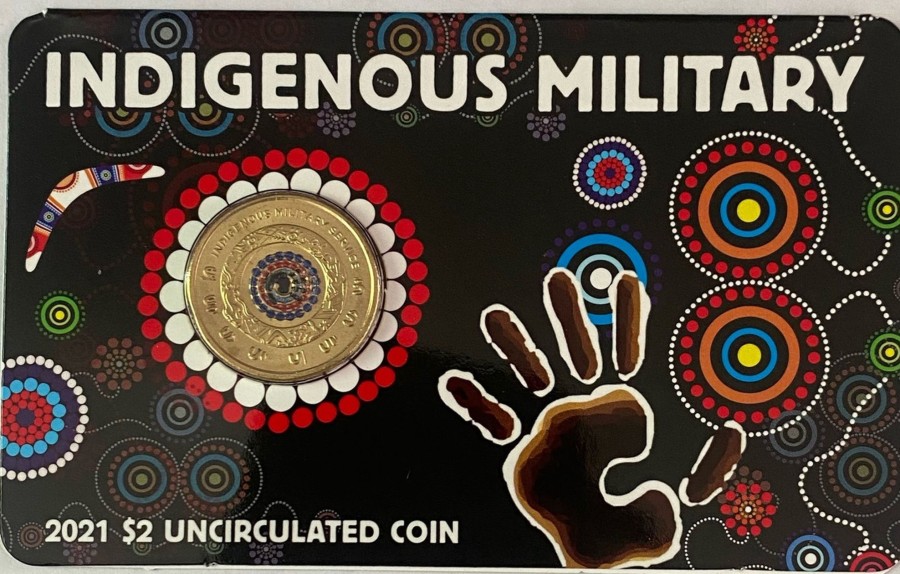 Royal Australian Mint Royal Australian Mint | Royal Australian Mint 2021 $2 Indigenous Military Service Carded Coin - Tamper Proof Sealed Carded Coin