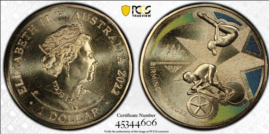 Pcgs Royal Australian Mint | 2022 $1 Commonwealth Games Birmingham Albr Pcgs Ms67