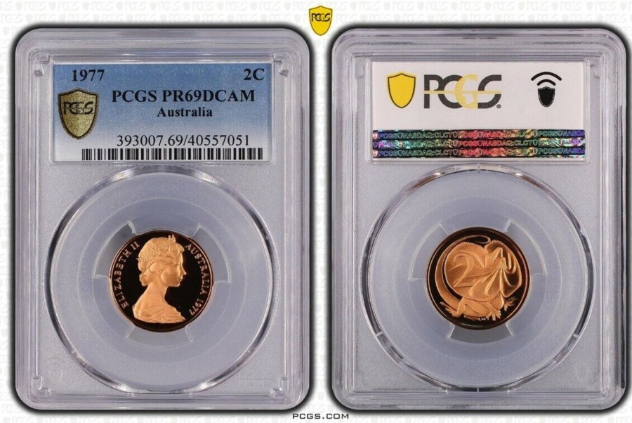 Pcgs Royal Australian Mint | 1977 Australian 2C Pcgs Pr69Dcam Proof Coin