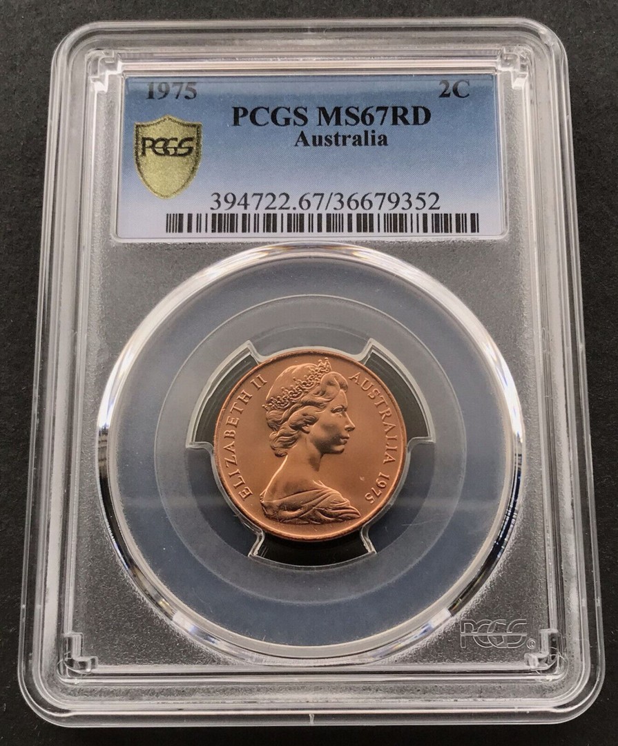 Pcgs Royal Australian Mint | 1975 Australian 2C Pcgs Ms67Rd Coin