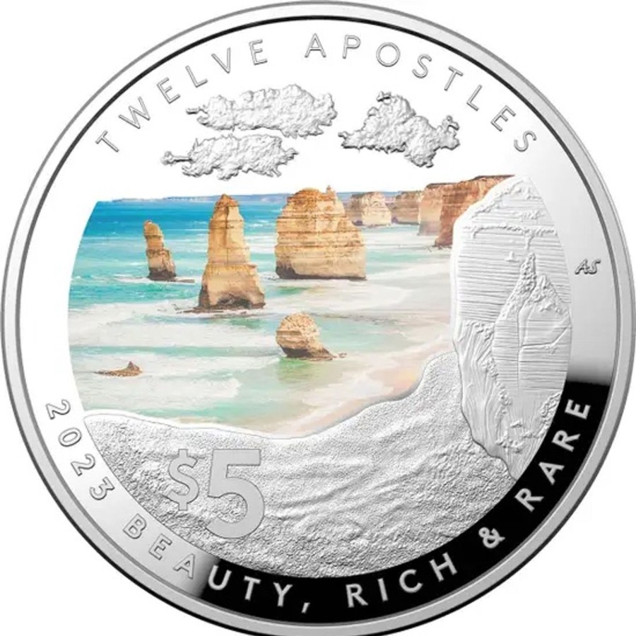 Royal Australian Mint Royal Australian Mint | Royal Australian Mint The Twelve Apostles 2023 $5 Curved Colour 1Oz Silver Proof Coin