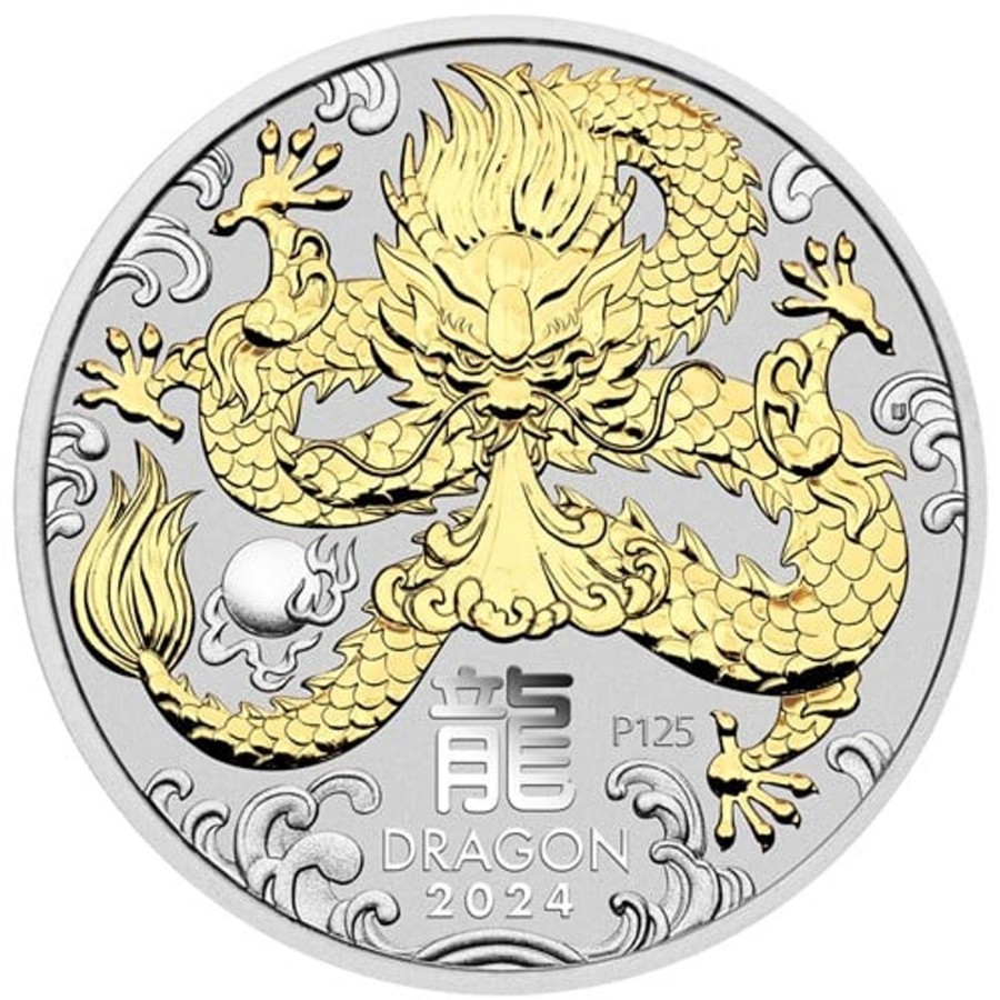 Perth Mint Perth Mint | Perth Mint Lunar Series Iii Dragon 2024 1Oz Silver Gilded Coin