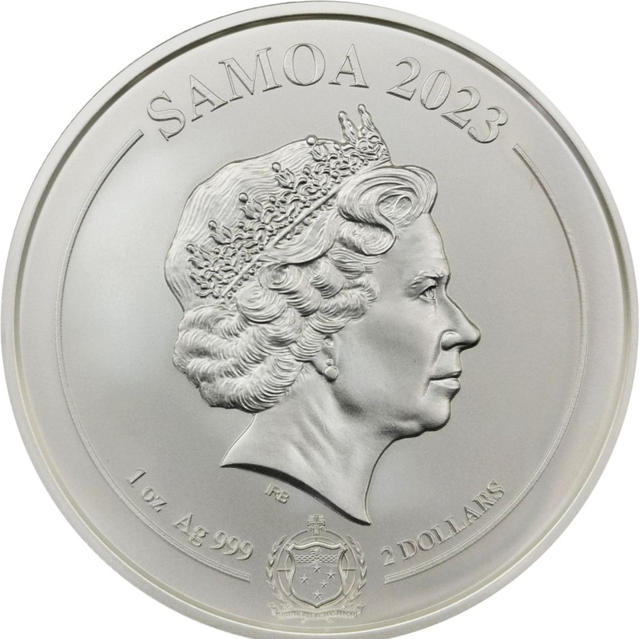 Premium Bullion LPM Group | 2023 1 Oz Samoa Four Guardians White Tiger 999 Silver Bu Coin