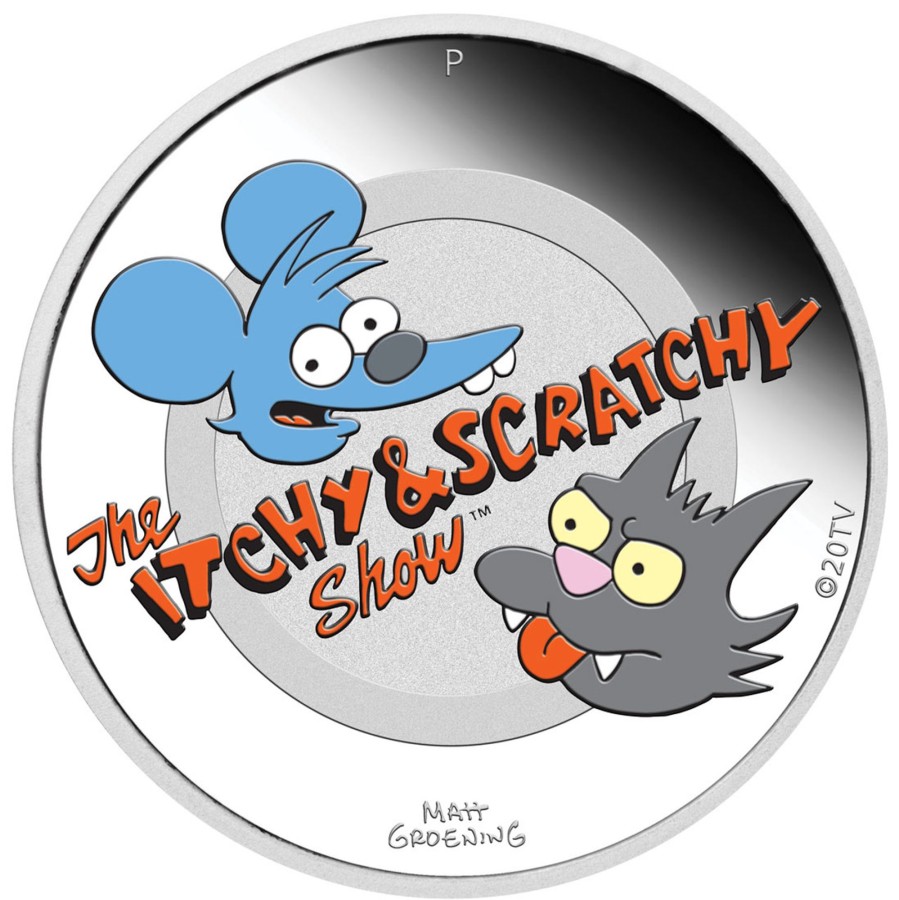 Perth Mint Perth Mint | 2021 1Oz Silver Proof Coloured Coin - Itchy & Scratchy