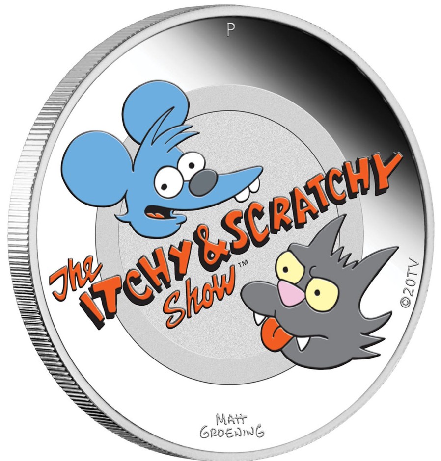 Perth Mint Perth Mint | 2021 1Oz Silver Proof Coloured Coin - Itchy & Scratchy