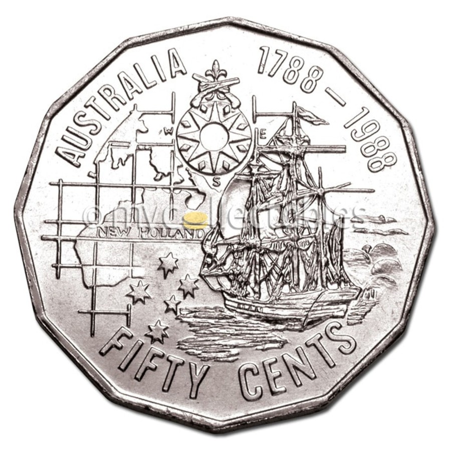 Royal Australian Mint Royal Australian Mint | 1988 Australia 50 Cents - Tall Ships First Fleet Bicentenary