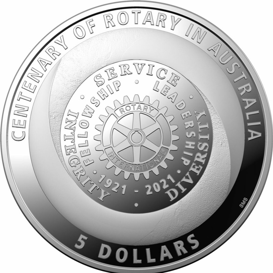 Royal Australian Mint Royal Australian Mint | 2021 $5 Silver Proof Coin - Centenary Of Rotary Australia