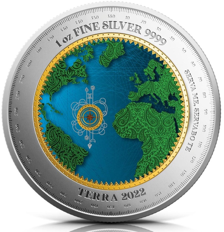 Premium Bullion Mint 901 | Colorized Terra Tokelau 2022 1Oz .9999 Silver Bu Coin