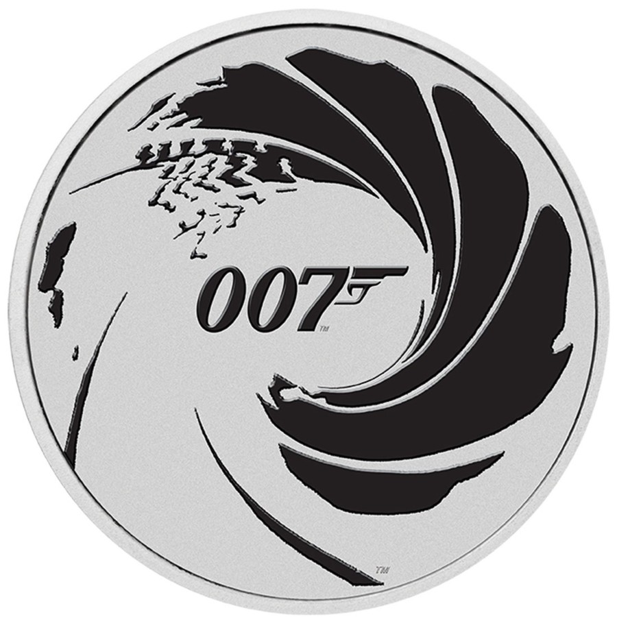 Premium Bullion Perth Mint | 2022 Tuvalu James Bond 007 1Oz .9999 Silver Black Coloured Bu Coin