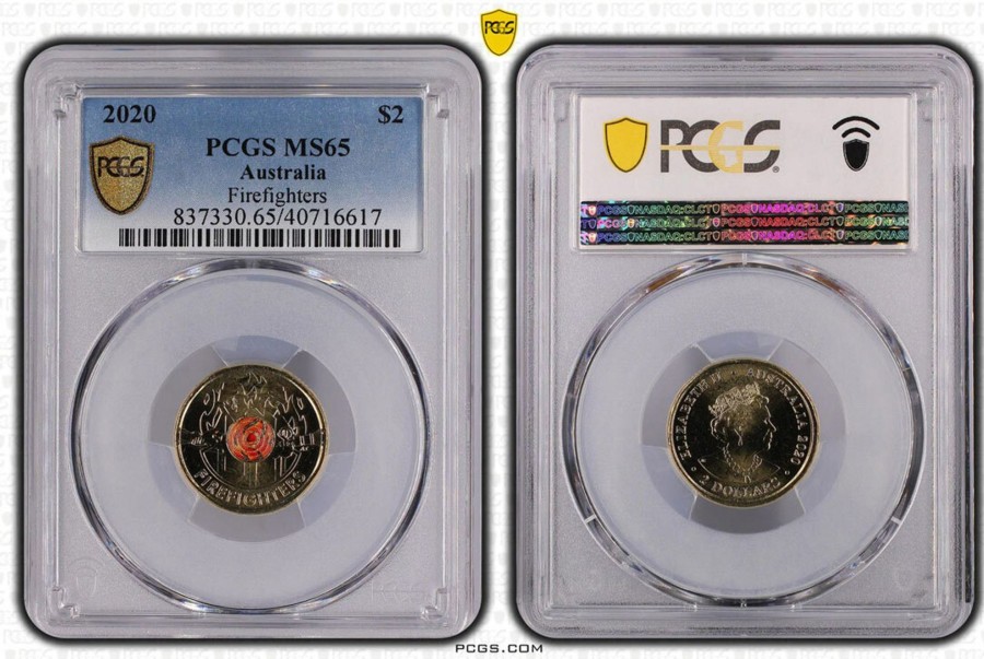 Pcgs Royal Australian Mint | 2020 $2 Firefighters Pcgs Ms65 Regular Strike