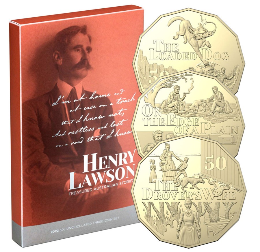 Royal Australian Mint Royal Australian Mint | 2022 50C Uncirculated Coin Henry Lawson - Three Coin Collection