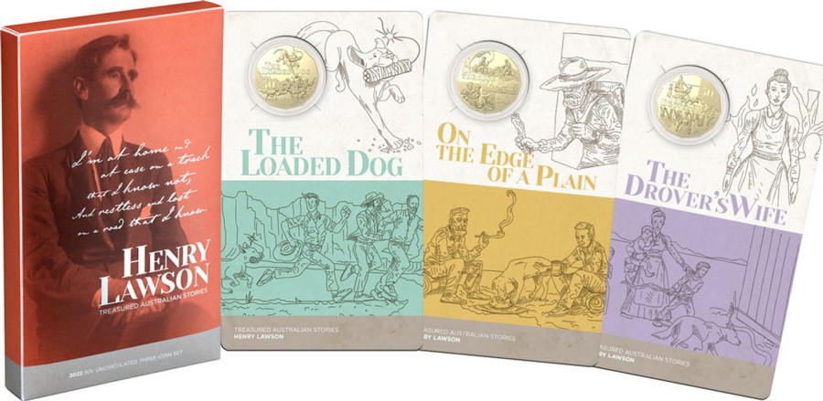 Royal Australian Mint Royal Australian Mint | 2022 50C Uncirculated Coin Henry Lawson - Three Coin Collection