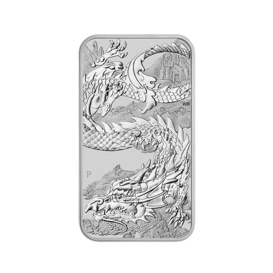 Premium Bullion Perth Mint | Perth Mint Dragon 1Oz .999 Silver Rectangle Bu Coin 2023