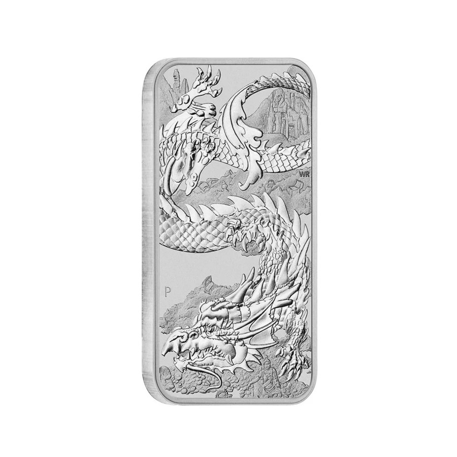 Premium Bullion Perth Mint | Perth Mint Dragon 1Oz .999 Silver Rectangle Bu Coin 2023