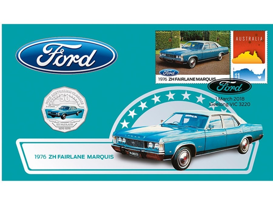 Pnc Australia Post | 1976 Ford Zh Fairlane Marquis 2018 Stamp And Coin Cover Pnc