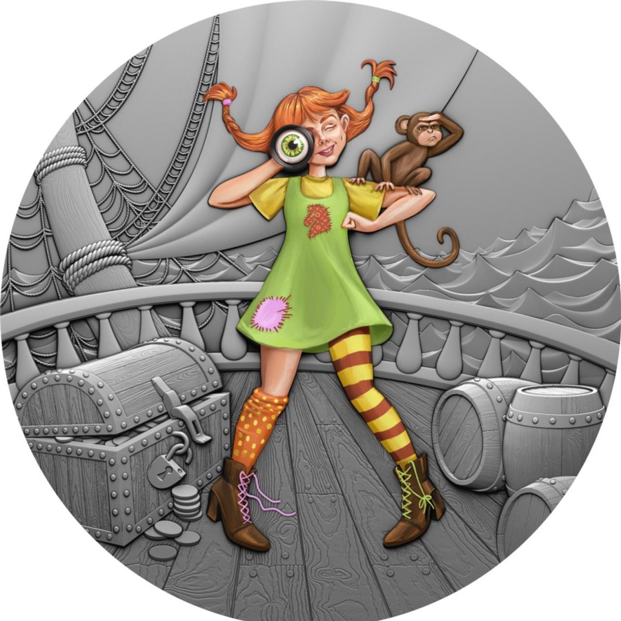 World Coins Lithuanian Mint | 2022 $1 1 Oz Silver Antique Coin - Fairy Tales - Monkey Girl