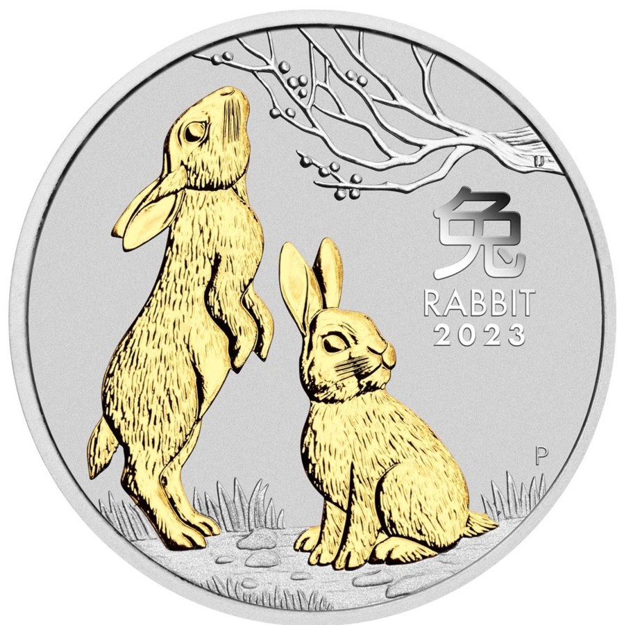 Perth Mint Perth Mint | Year Of The Rabbit 2023 1Oz Silver Gilded Coin - Australian Lunar Series Iii