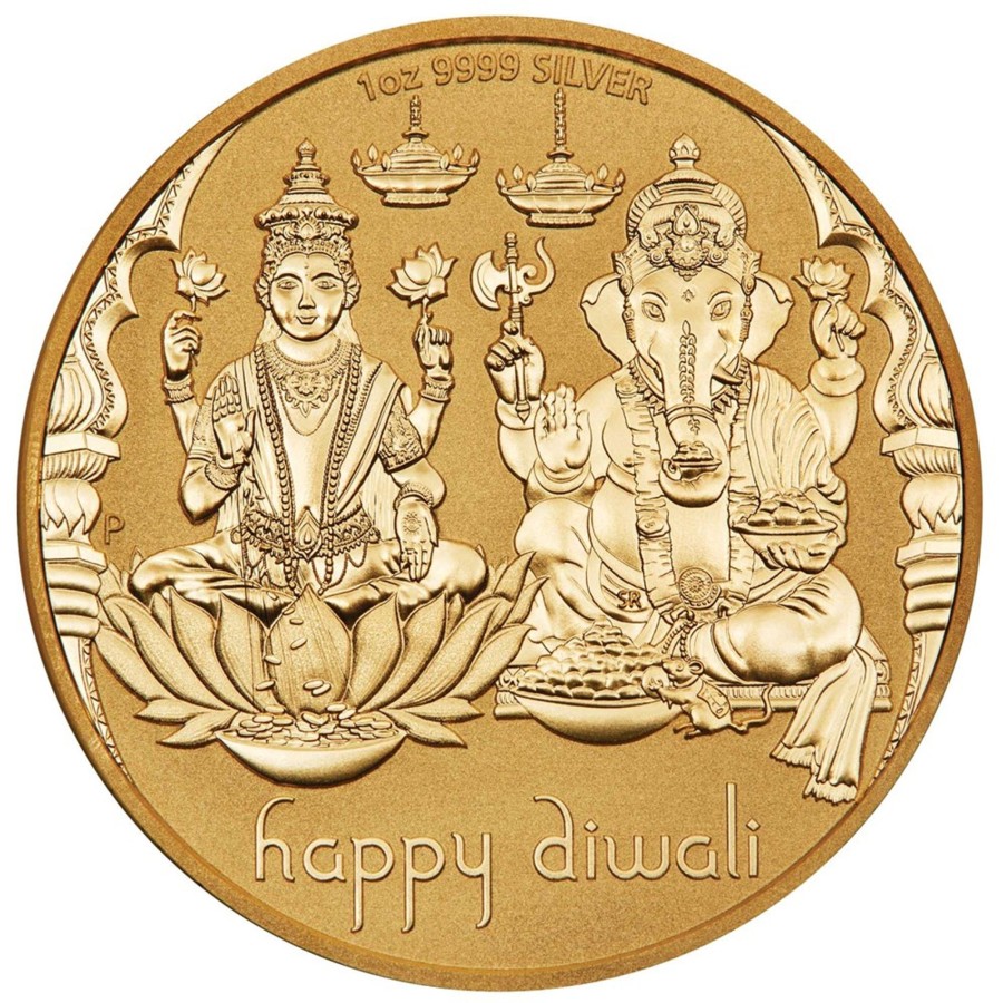 Perth Mint Perth Mint | Perth Mint Diwali 1 Oz Silver Gilded Bullion Medallion 2023