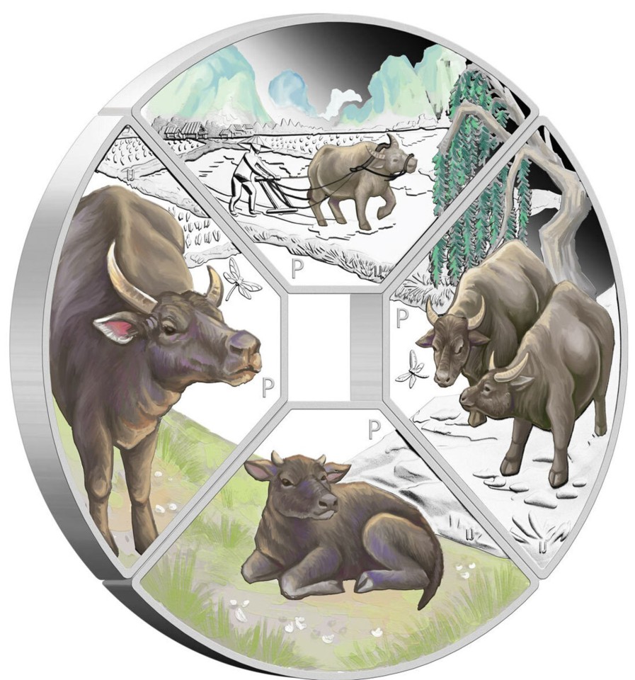 Perth Mint Perth Mint | 2021 1Oz Silver Four-Coin Set - Year Of The Ox Quadrant