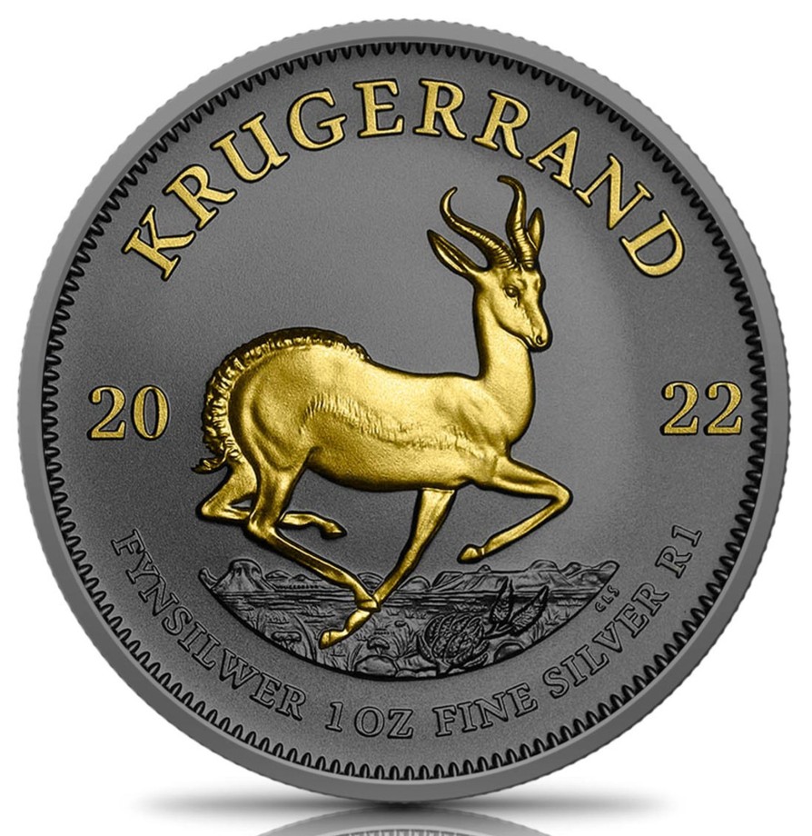 Premium Bullion Mint 901 | Ruthenium And Gold Krugerrand Rpa 2022 .999 Silver 1Oz Bu Coin