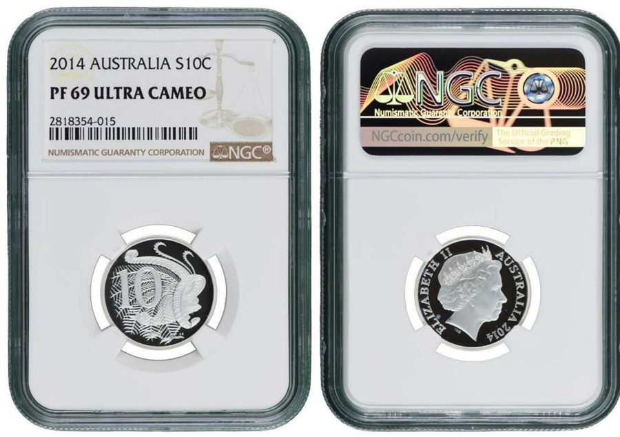 Pcgs Royal Australian Mint | 2014 Silver Proof 10C Graded By Ngc Pf69 Ultra Cameo