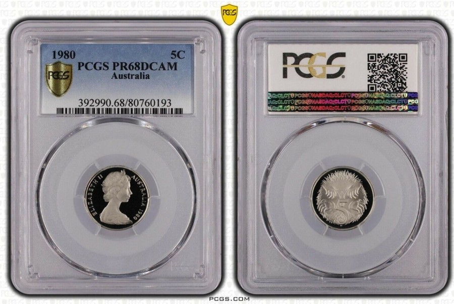 Pcgs Royal Australian Mint | 1980 Australian 5C Pr68Dcam Proof Coin